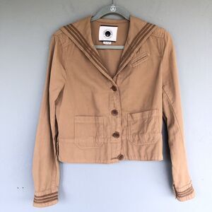 Daughters of the Liberation Anthropologie Jacket 8 Cropped Boxy Sailor Nautical